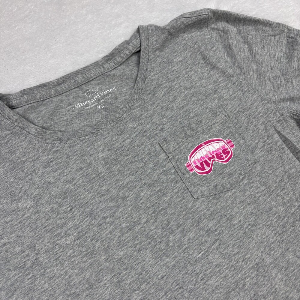 Vineyard Vines Shirt Mens XS Gray Long Sleeve Pocket Tagless Whale Logo Ski